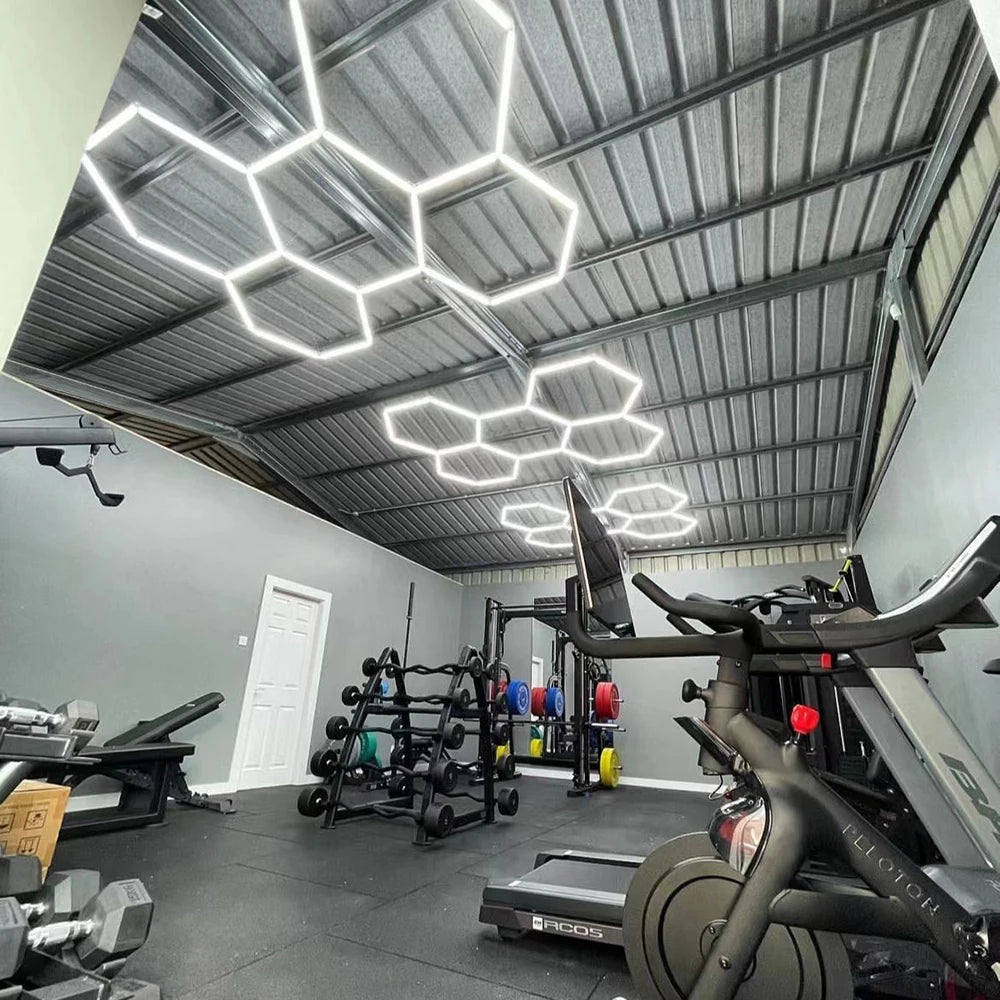 Éclairage LED hexagonal premium 6500K pour garages