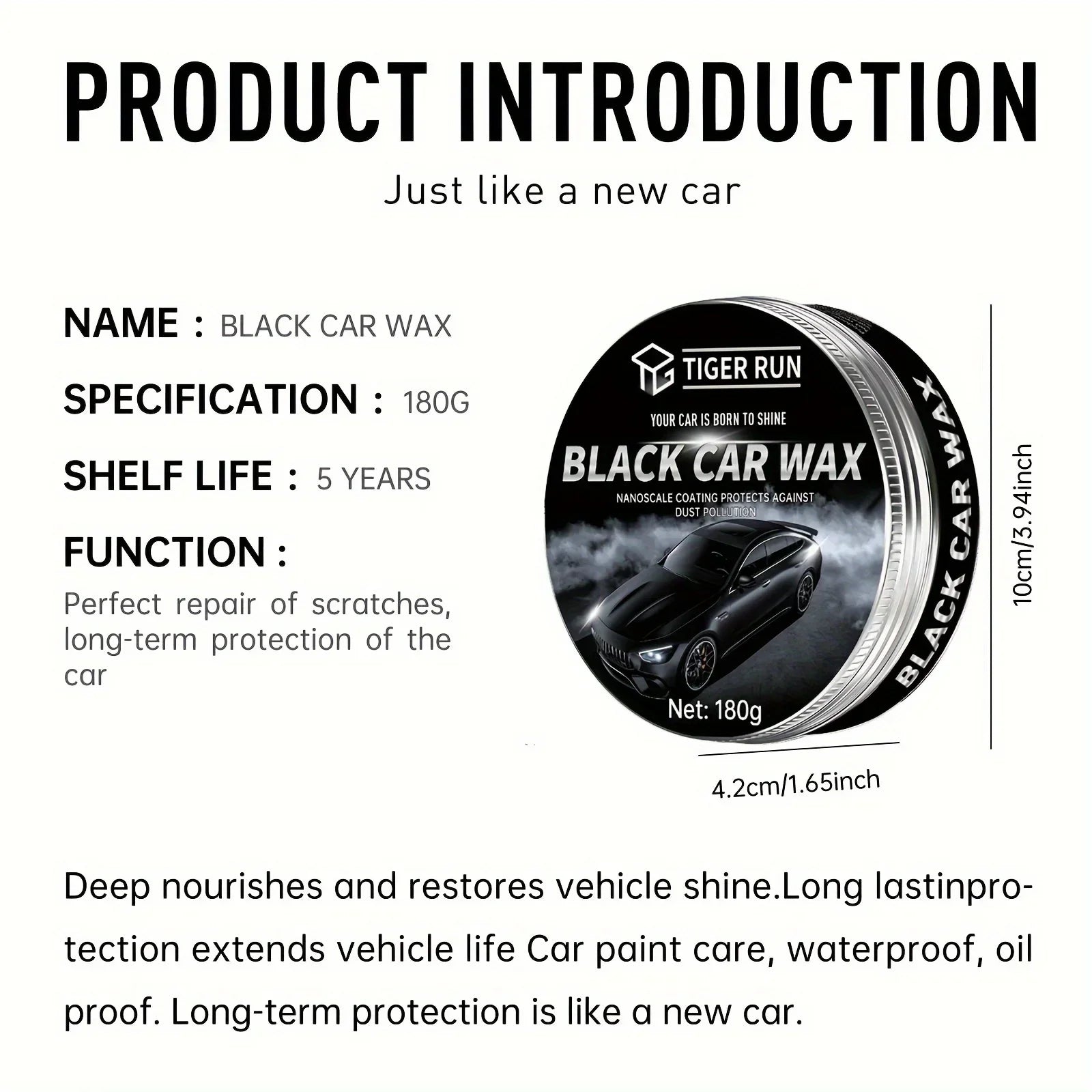 Cire noire voiture – Haute brillance & protection UV 100 g