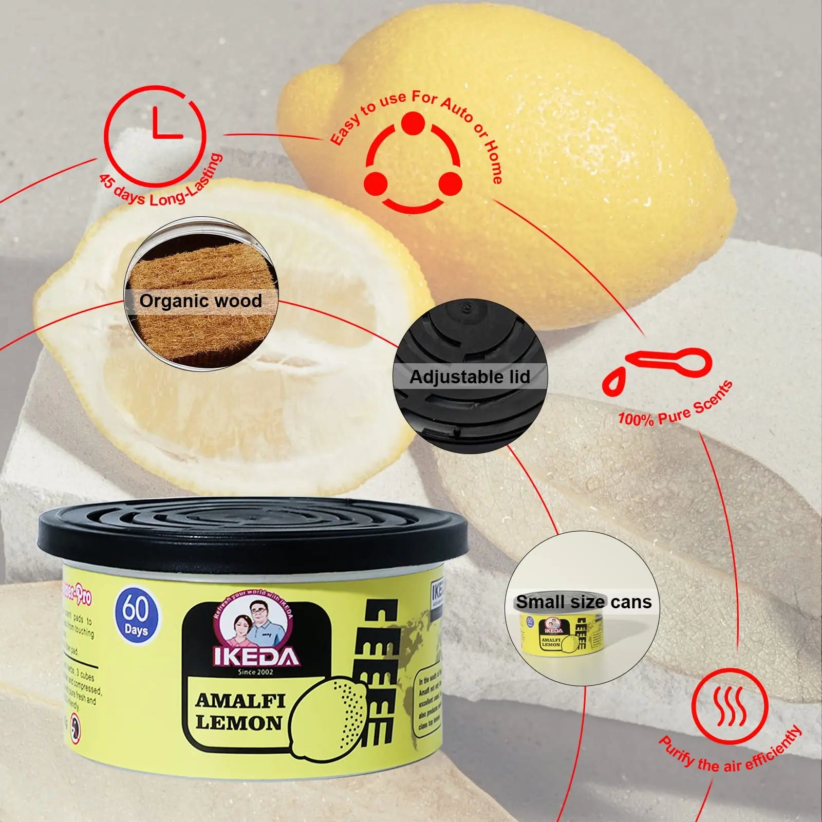 Désodorisant voiture citron – longue durée