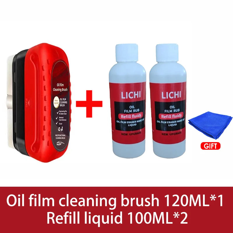 Élimine le film gras – Nettoyant anti‑buée