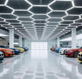 Éclairage hexagonal garage