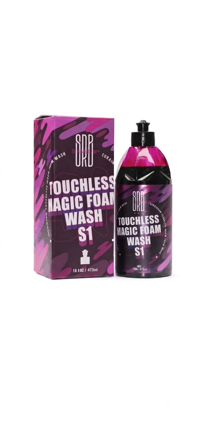 Lavage voiture mousse rose